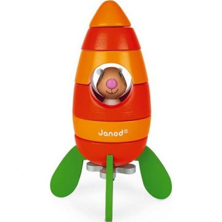 Fusée Carotte Magnétique en bois