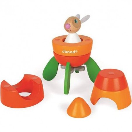 Fusée Carotte Magnétique en bois
