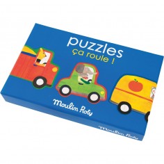 Ensemble de 4 Puzzles Ca roule ! - 32 pièces - Les Popipop - Moulin Roty