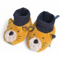 Chaussons chat moutarde Lulu Les Moustaches - Moulin Roty