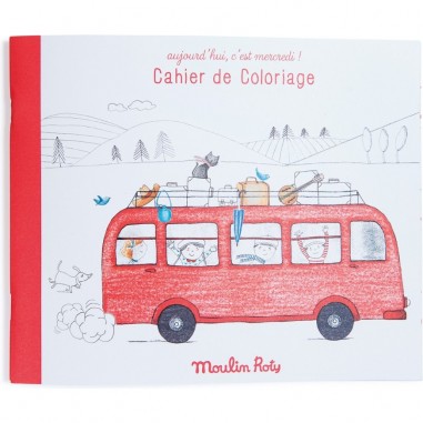 Cahier de coloriage aujourd'hui c'est mercredi - Moulin Roty