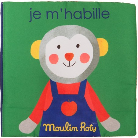 Livre tissu je m'habille Les popipop - Moulin Roty