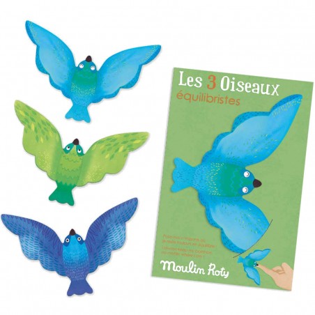 3 Oiseaux Équilibristes Bleus Les Petites Merveilles - Moulin Roty
