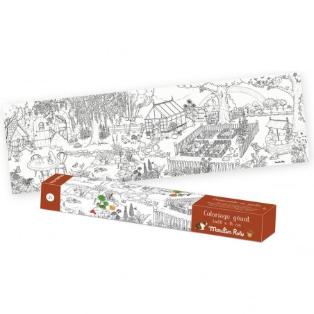 Coloriage géant Le jardinier Le Jardin du Moulin - Moulin Roty