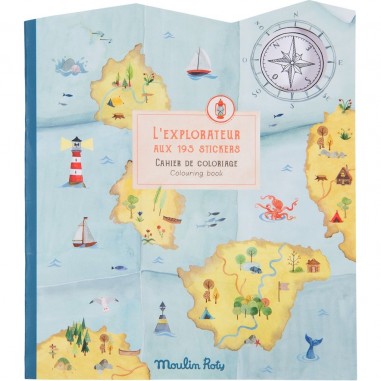 Cahier de coloriage et stickers L'explorateur Le Jardin du Moulin - Moulin Roty