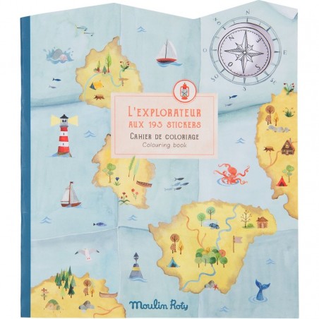 Cahier de coloriage et stickers L'explorateur Le Jardin du Moulin - Moulin Roty