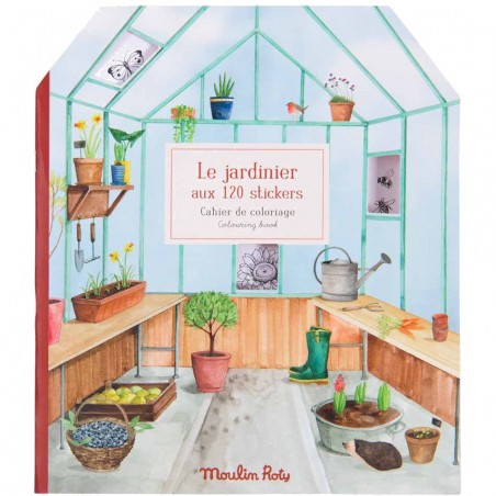 Cahier de coloriage et stickers Le jardinier Le Jardin du Moulin - Moulin Roty