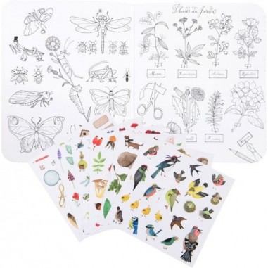 Cahier de coloriage et stickers Le botaniste Le Jardin du Moulin - Moulin Roty