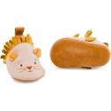 Chaussons cuir lion beige Sous mon baobab 6/12 m - Moulin Roty