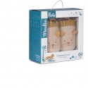 Chaussons cuir lion beige Sous mon baobab 12/18 m - Moulin Roty
