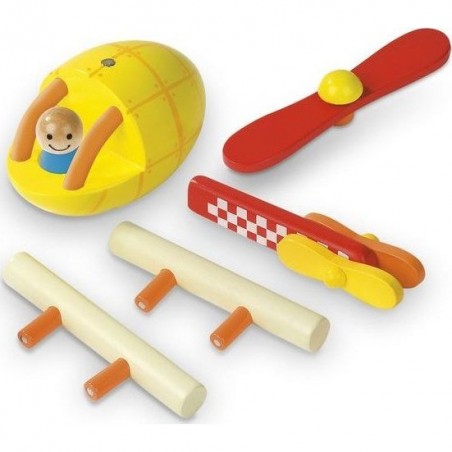 Hélicoptère en bois magnétique