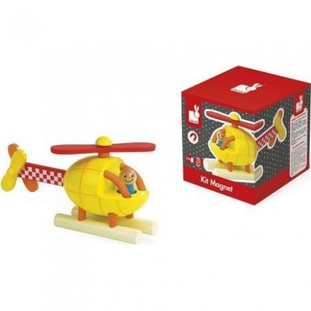 Hélicoptère en bois magnétique