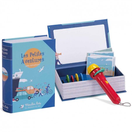 Coffret Lampe à histoires livre Les petites aventures - Moulin Roty
