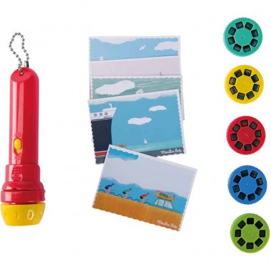 Coffret Lampe à histoires livre Les petites aventures - Moulin Roty