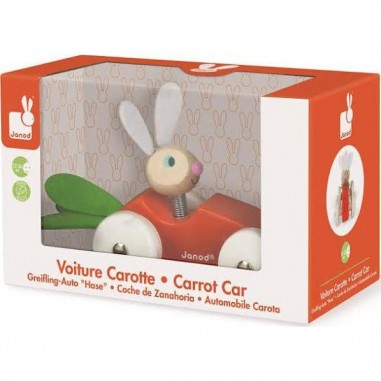 Voiture en bois Lapin Carotte - Janod Voiture en bois Lapin Carotte - Janod