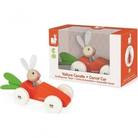 Voiture en bois Lapin Carotte