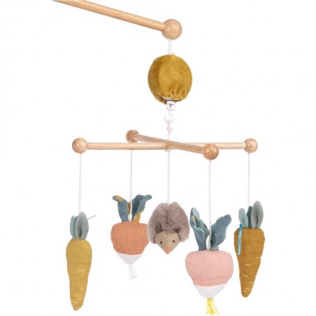 Mobile musical croisillon Trois Petits Lapins Moulin Roty