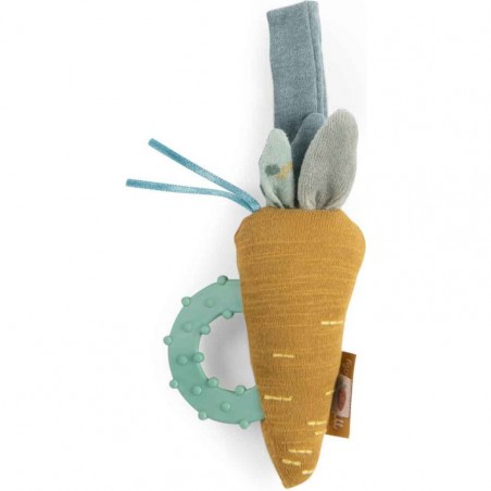 Hochet et anneau de dentition carotte Trois Petits Lapins Moulin Roty