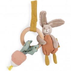 Hochet anneau bois lapin Trois petits lapins - Moulin Roty