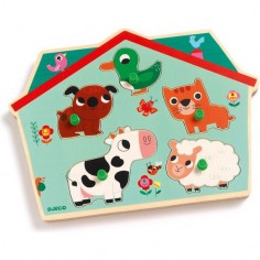 Puzzle sonore animaux de la ferme Ouaf woof - Djeco 2