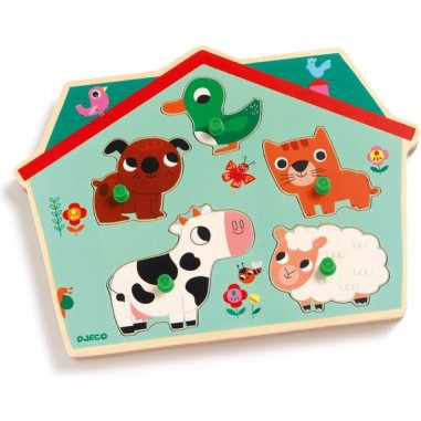 Puzzle sonore animaux de la ferme Ouaf woof - Djeco Puzzle sonore animaux de la ferme Ouaf woof - Djeco