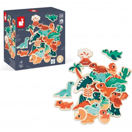 Magnets Dino 24 pièces - Jouet en bois - Janod