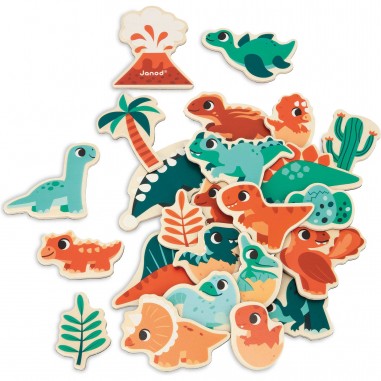 Magnets Dino 24 pièces - Jouet en bois - Janod