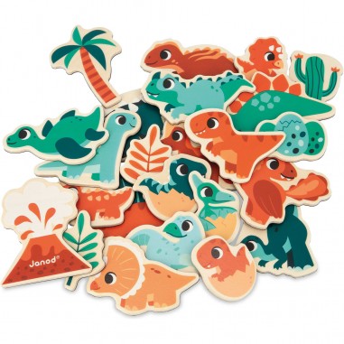 Magnets Dino 24 pièces - Jouet en bois - Janod