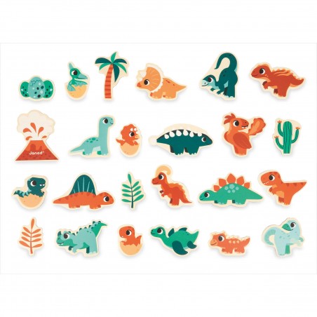 Magnets Dino 24 pièces - Jouet en bois - Janod