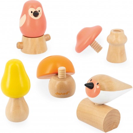 Oiseaux et champignons à visser Wwf - Janod