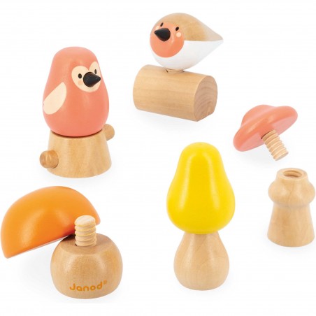 Oiseaux et champignons à visser Wwf - Janod