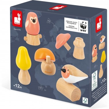Oiseaux et champignons à visser Wwf - Janod
