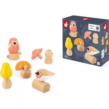 Oiseaux et champignons à visser Wwf - Janod