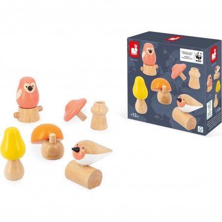 Oiseaux et champignons à visser Wwf - Janod