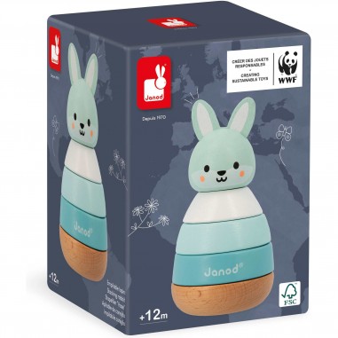 Empilable lapin Wwf - Jouet d'éveil en bois - Janod
