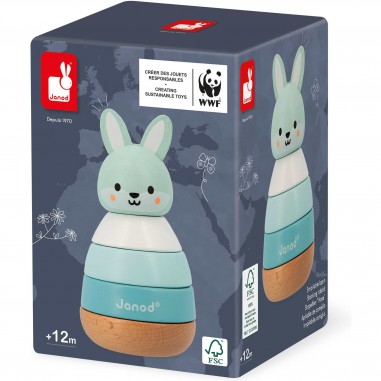 Empilable lapin Wwf - Jouet d'éveil en bois - Janod