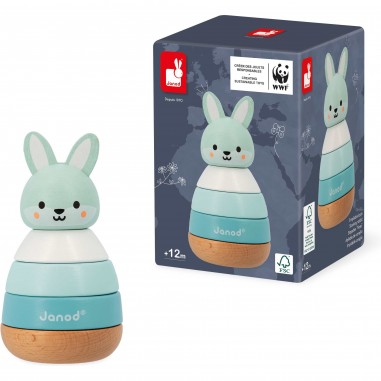 Empilable lapin Wwf - Jouet d'éveil en bois - Janod