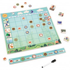 Tableau organisation famille - Calendrier aimanté, enfant 3 ans - Janod 2
