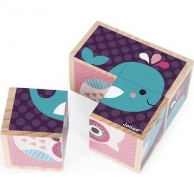 Mes Premiers Cubes en bois - Bébés Animaux - Janod Mes Premiers Cubes en bois - Bébés Animaux - Janod