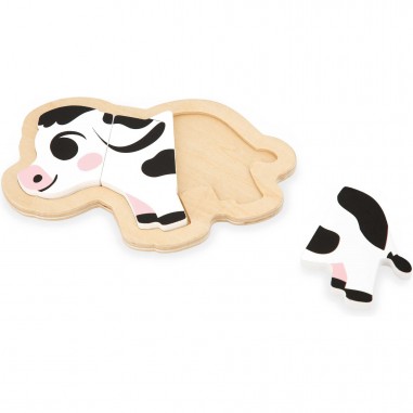 Puzzles bois bébé - Set 3 puzzles animaux Ferme, enfant 18 mois - Janod