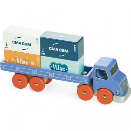 Camion porte-conteneurs ity, Camion en bois jouet - Vilac
