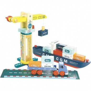 Camion porte-conteneurs ity, Camion en bois jouet - Vilac