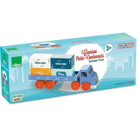 Camion porte-conteneurs ity, Camion en bois jouet - Vilac