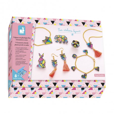 Kit créatif : 7 bijoux en plastique fou geometrix - Janod
