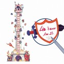 Stickers toise tour aux chevaliers - Djeco - Little Big Room By Djeco