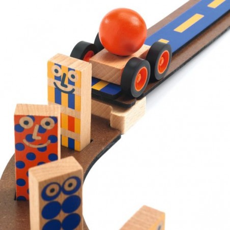 Zig & Go junior Racer 51 pièces - Circuit de bille en bois - Djeco