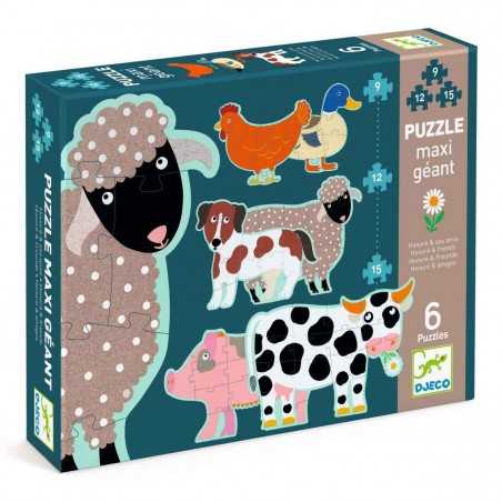 Puzzle Geant - Honoré & ses amis - Jeux de société Enfants - Djeco