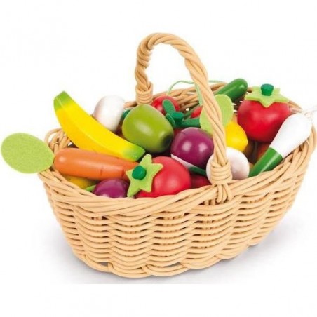 Panier de 24 fruits Et légumes en bois