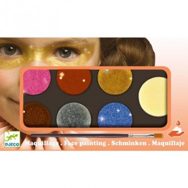 Maquillage palette 6 couleurs effet métal - Djeco