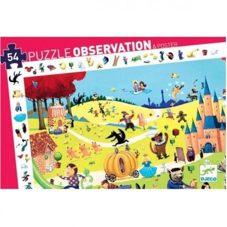 Puzzle observation - Les contes - 54 pièces - Jeux classiques - Jeux de société - Djeco